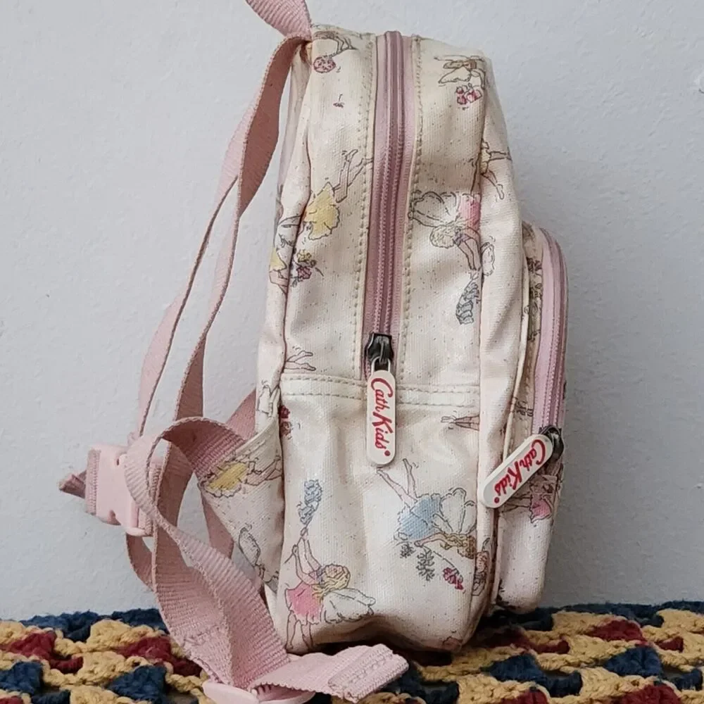 Cath Kidston Kids Girls Mini Backpack Rucksack Pink Fairy Ballerina Oilcloth- F6
